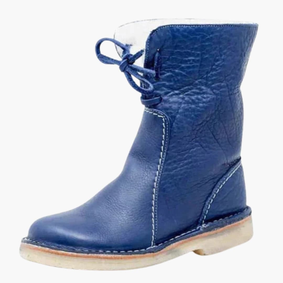 Damen Stiefel mittlere Schafthöhe mit Schnürverschluss und strukturierter Oberfläche