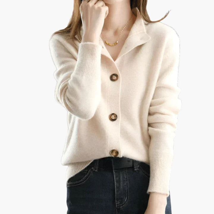 Damen Strick Cardigan mit Knopfleiste