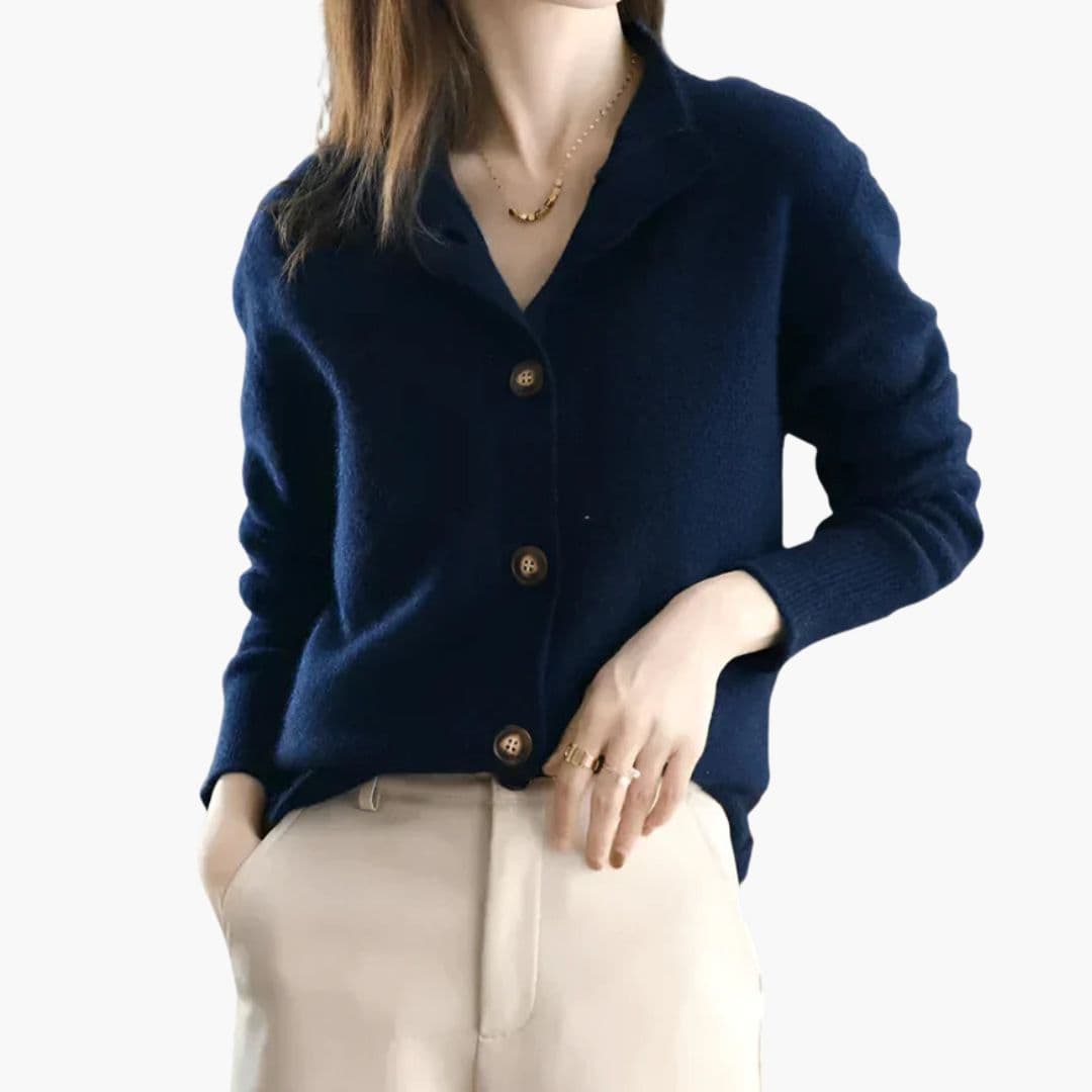 Damen Strick Cardigan mit Knopfleiste