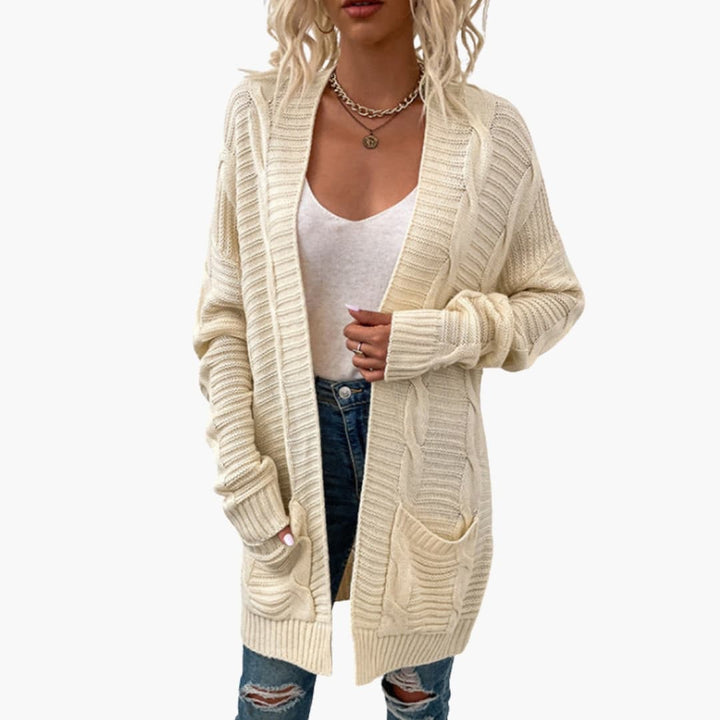 Damen Strickjacke mit offener Vorderseite