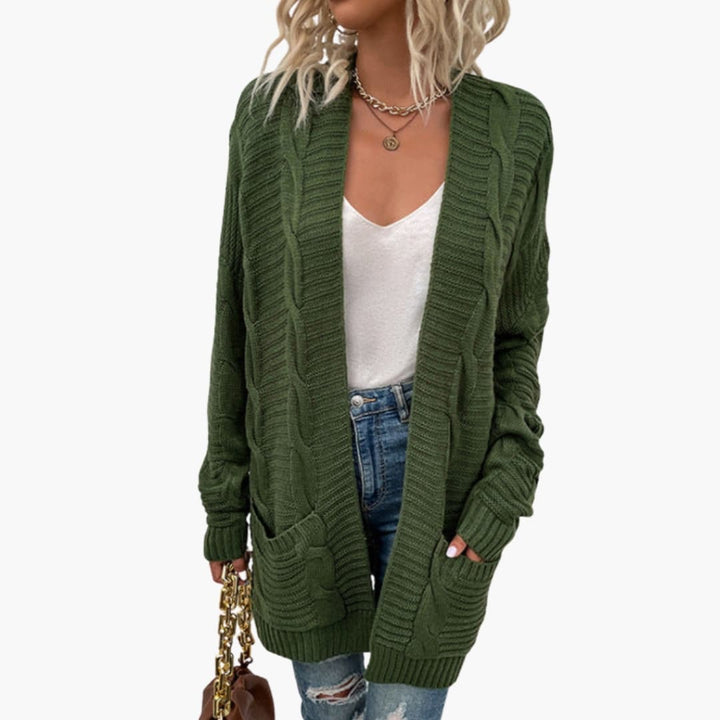 Damen Strickjacke mit offener Vorderseite