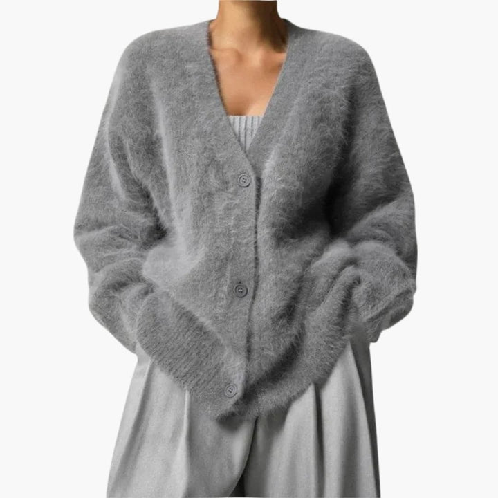 Damen Strickjacke mit Knopfleiste und langen Ärmeln