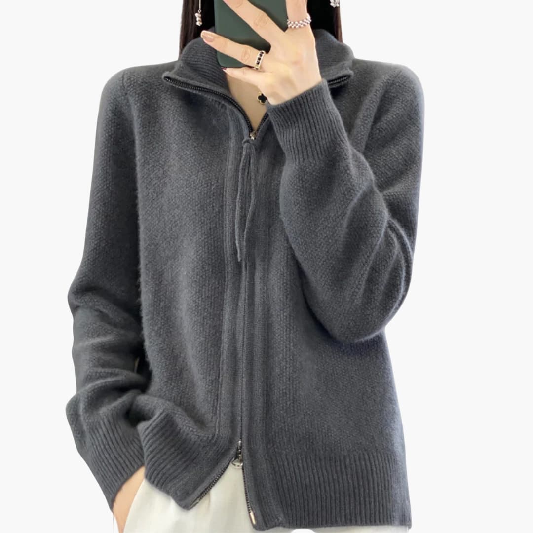 Damen Strickjacke mit Reißverschluss