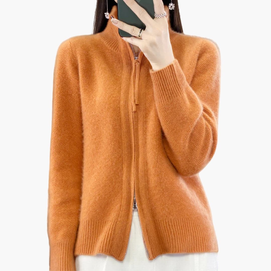 Damen Strickjacke mit Reißverschluss