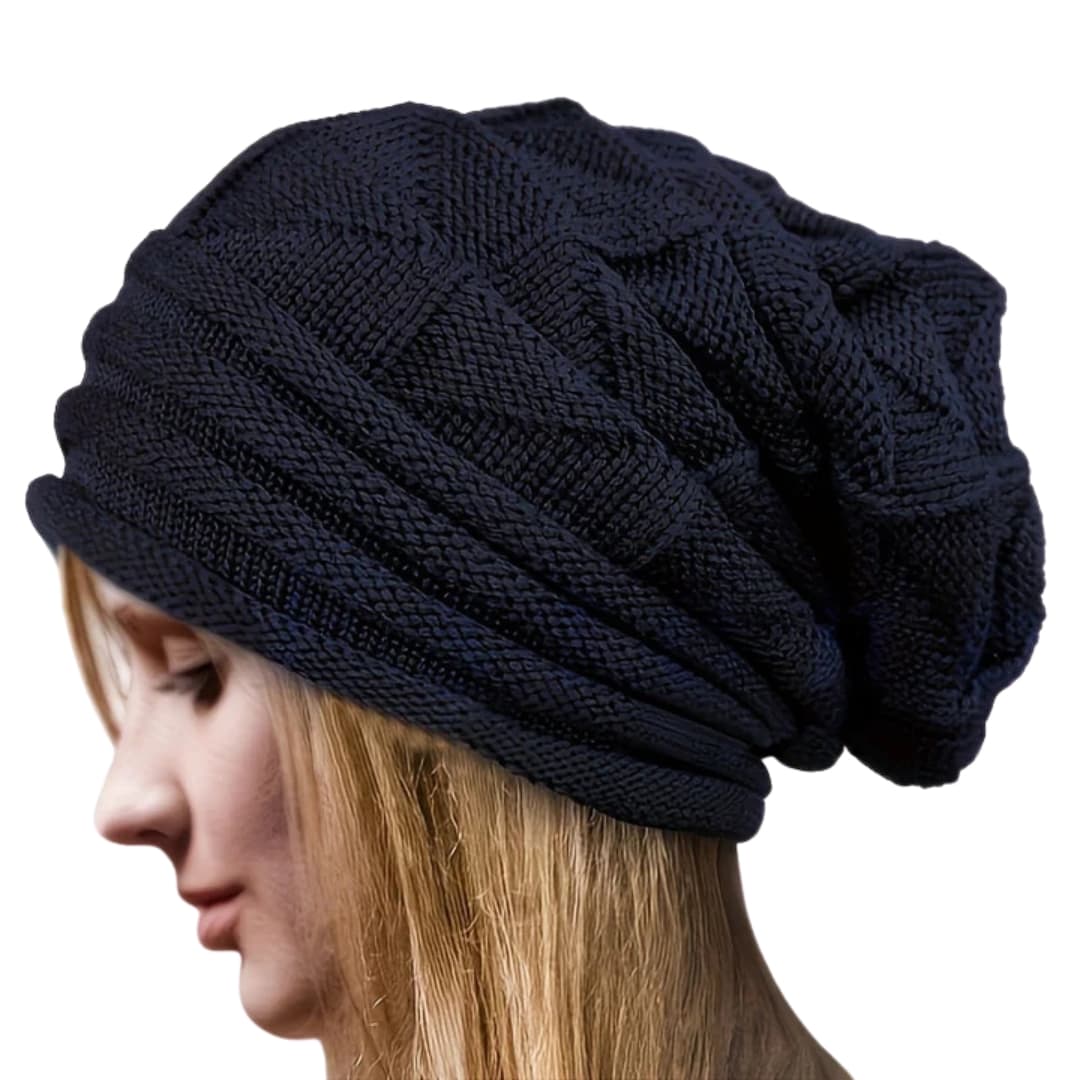 Damen Strickmütze mit Elastischem Bund und Leichtem Material