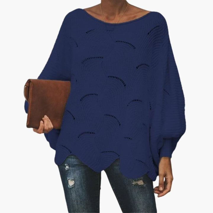 Damen Strickpullover mit Fledermausärmeln