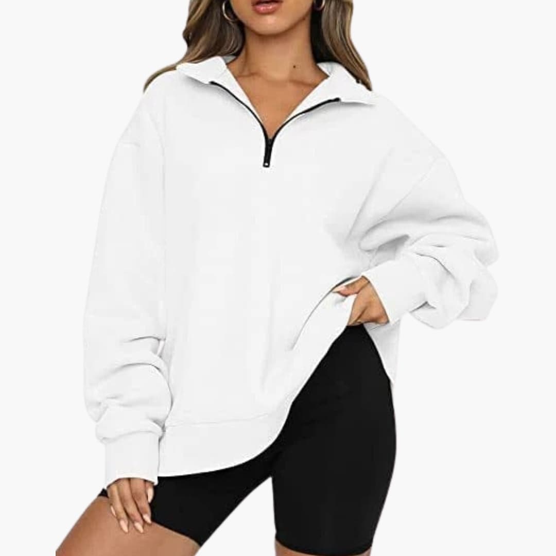 Damen Strickpullover mit Halbzipp