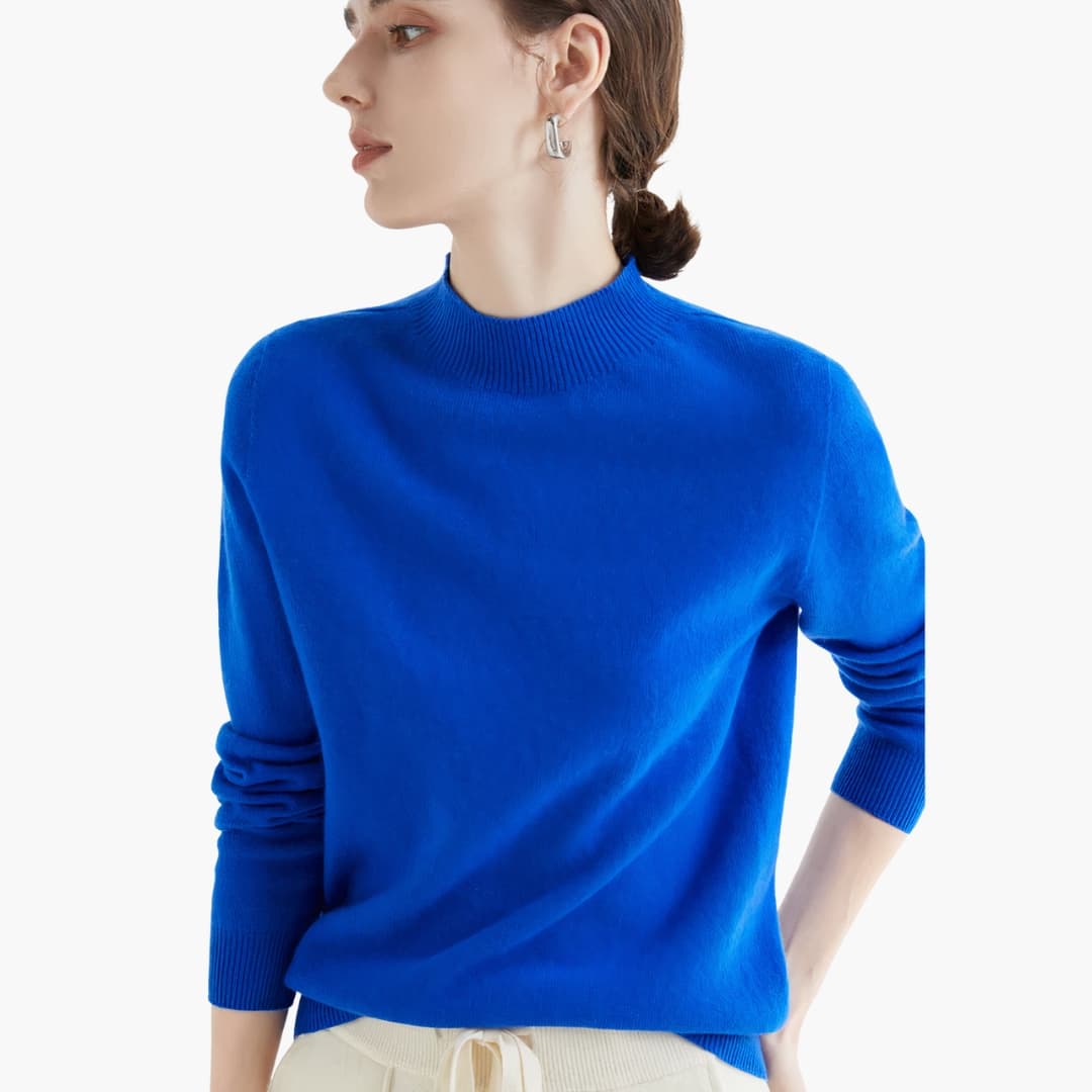 Damen Strickpullover mit Stehkragen