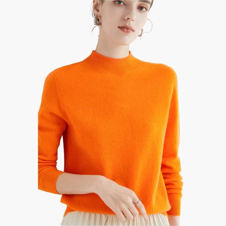 Damen Strickpullover mit Stehkragen