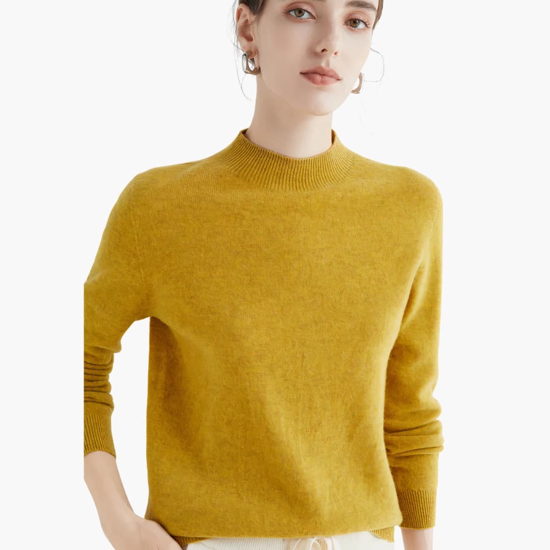 Damen Strickpullover mit Stehkragen
