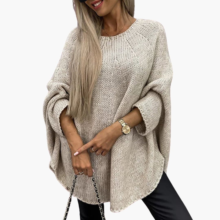 Damen Strickpullover mit lockerem Schnitt und Rundhalsausschnitt