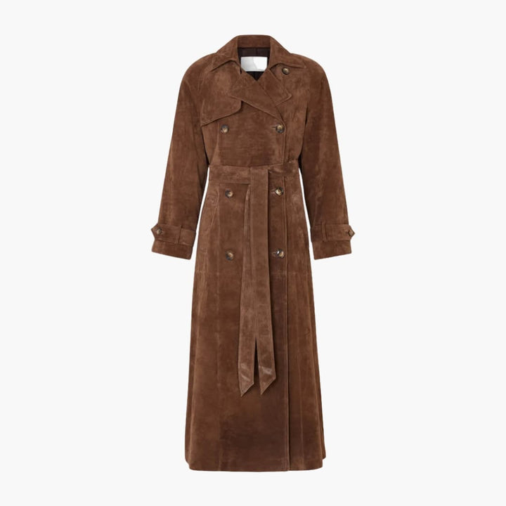 Damen Trenchcoat mit Reverskragen und Bindegürtel