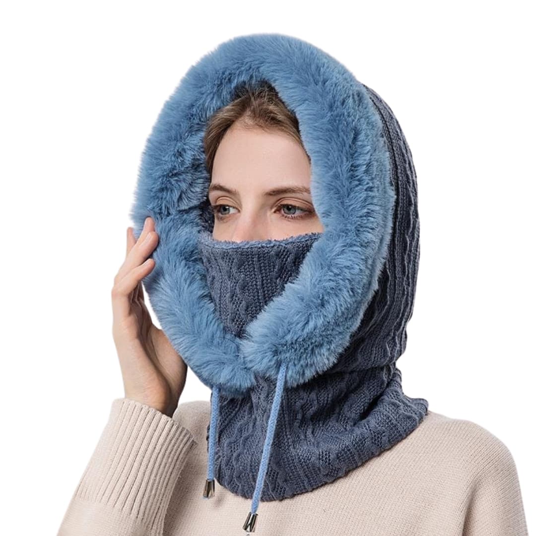 Damen Winter Set mit Strickmütze und passender Maske