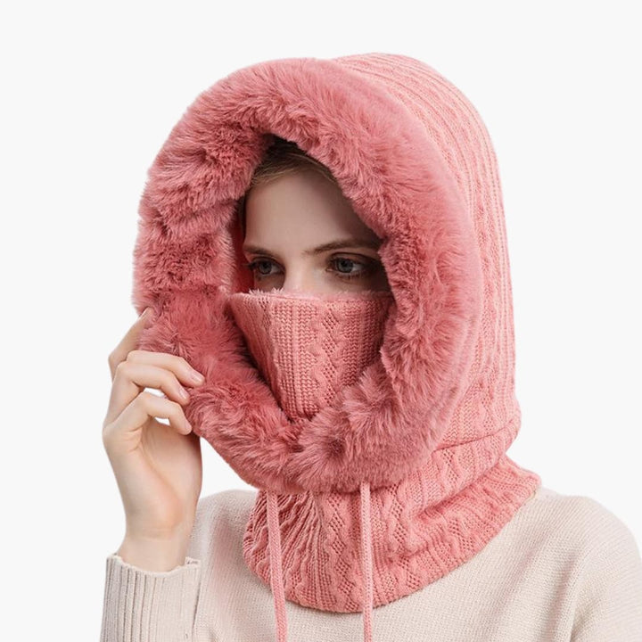 Damen Winter Set mit Strickmütze und passender Maske