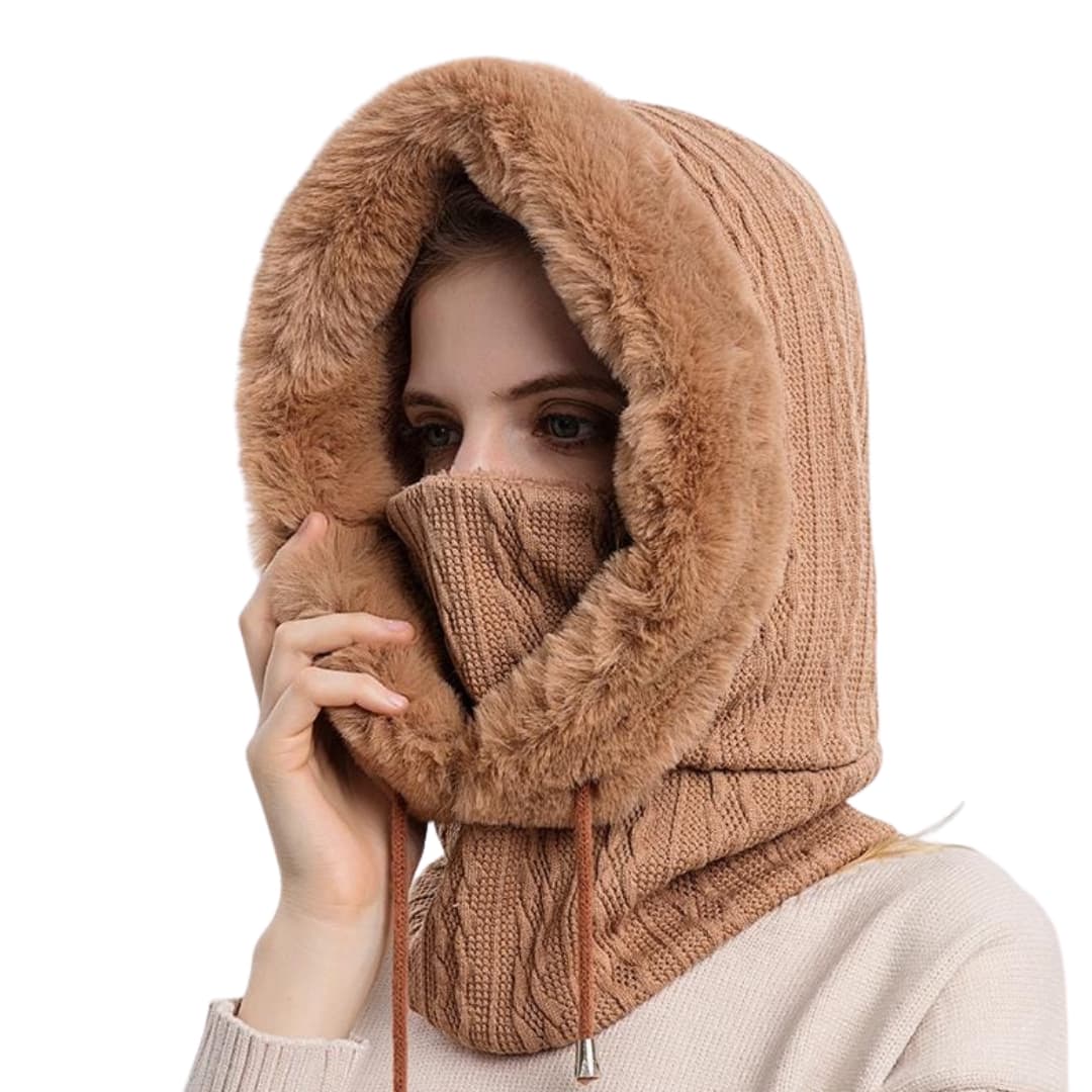 Damen Winter Set mit Strickmütze und passender Maske