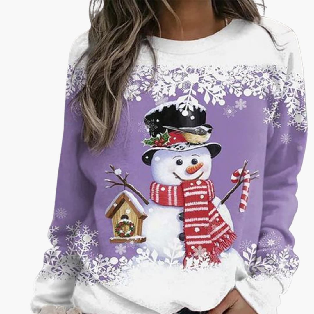 Damen Winterpullover mit Rundhalsausschnitt und Strukturstrick