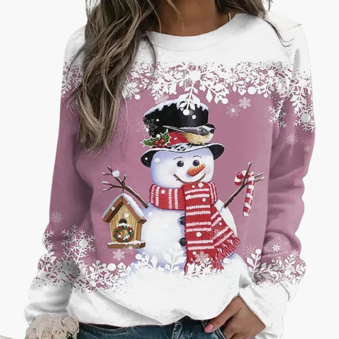 Damen Winterpullover mit Rundhalsausschnitt und Strukturstrick