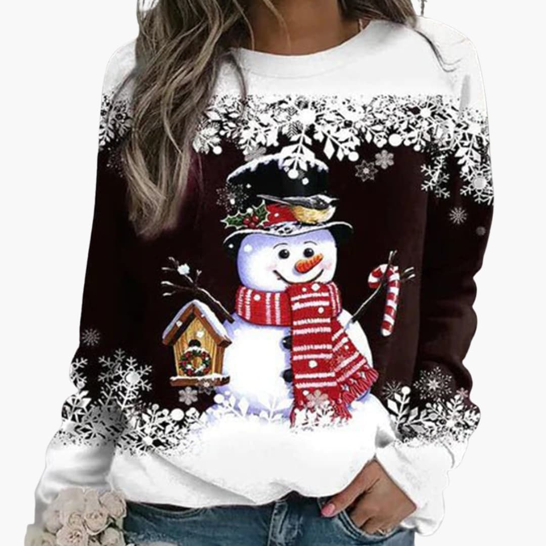 Damen Winterpullover mit Rundhalsausschnitt und Strukturstrick