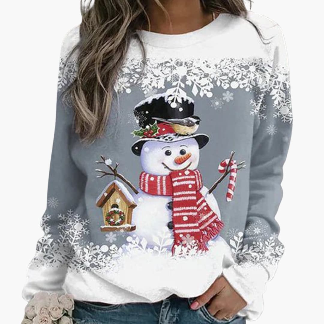 Damen Winterpullover mit Rundhalsausschnitt und Strukturstrick