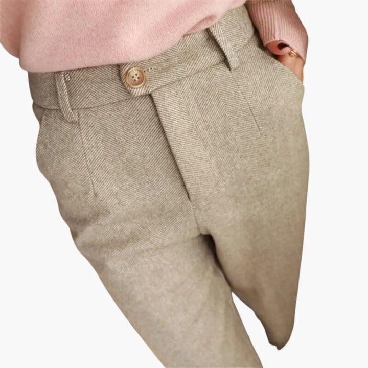 Damenhose mit High Waist und Seitentaschen