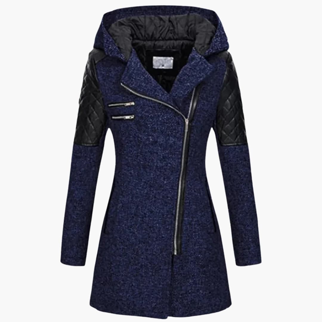 Damenmantel mit Kapuze und Reißverschluss
