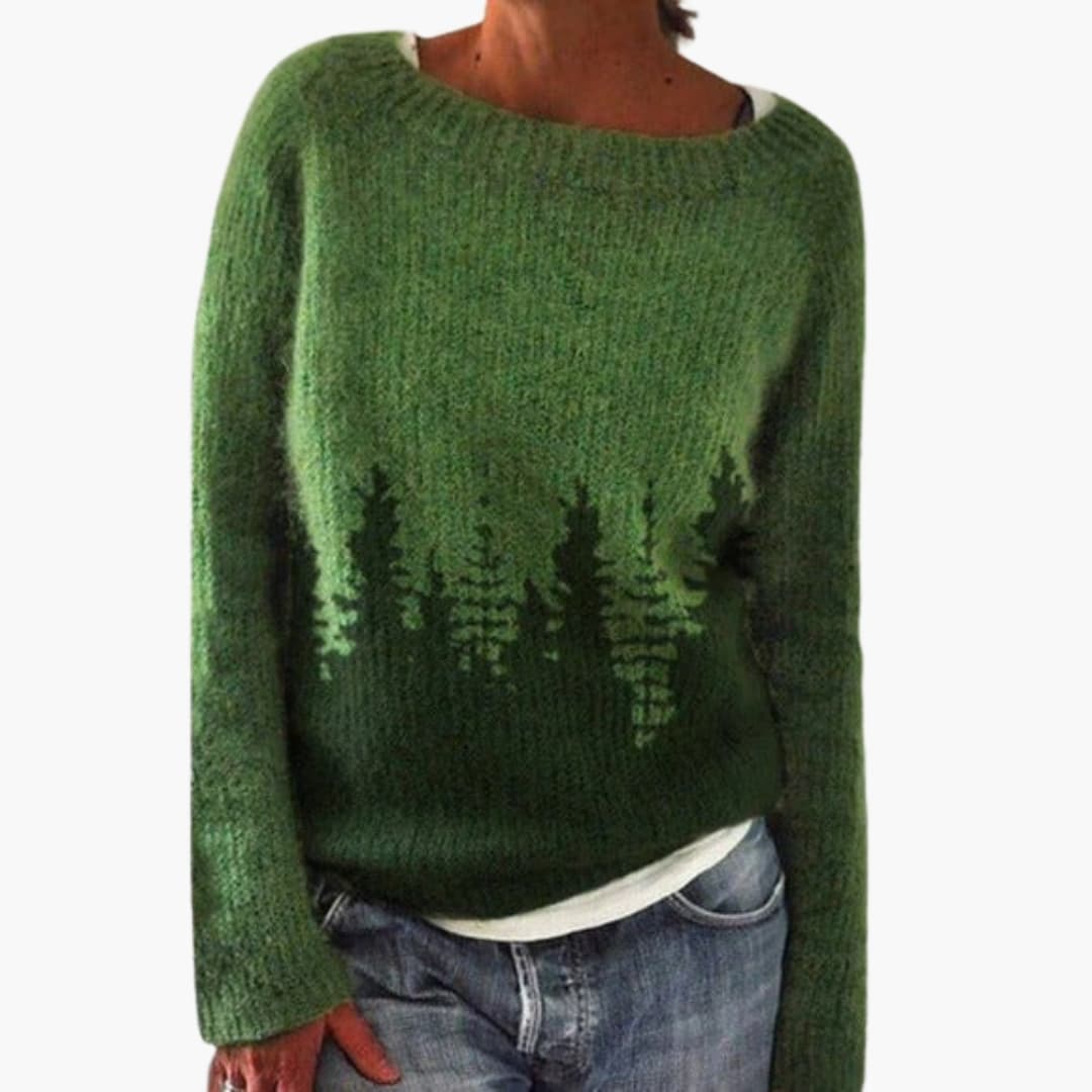 Damenpullover mit Gemusterter Oberfläche