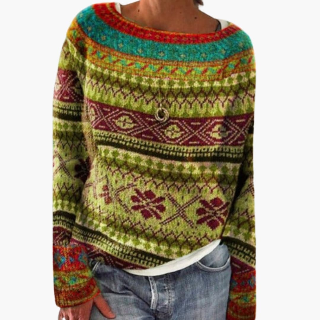 Damenpullover mit Gemusterter Oberfläche