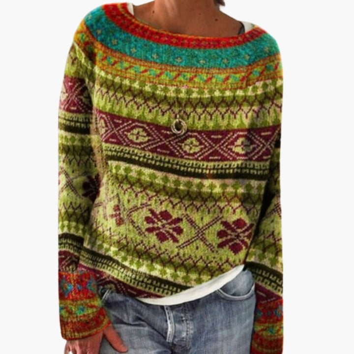 Damenpullover mit Gemusterter Oberfläche