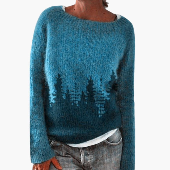 Damenpullover mit Gemusterter Oberfläche