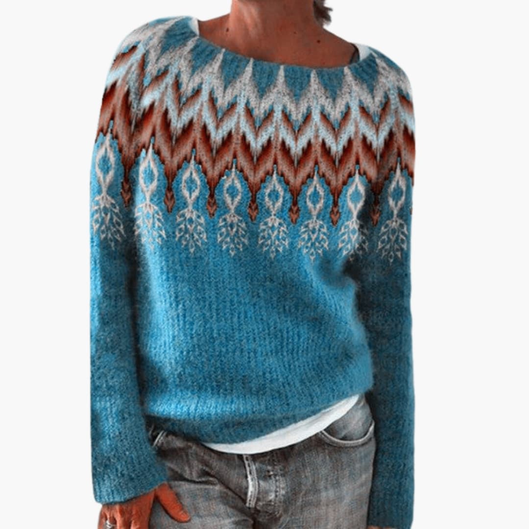 Damenpullover mit Gemusterter Oberfläche