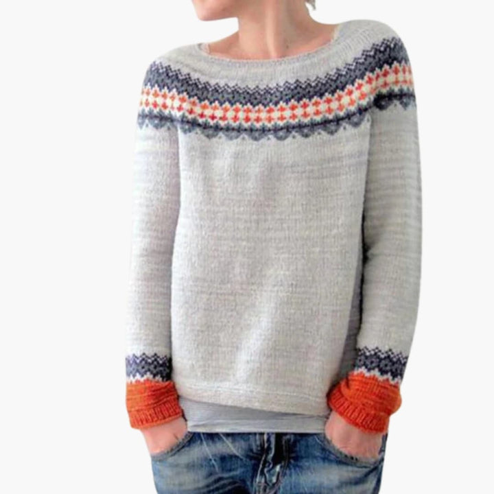 Damenpullover mit Gemusterter Oberfläche