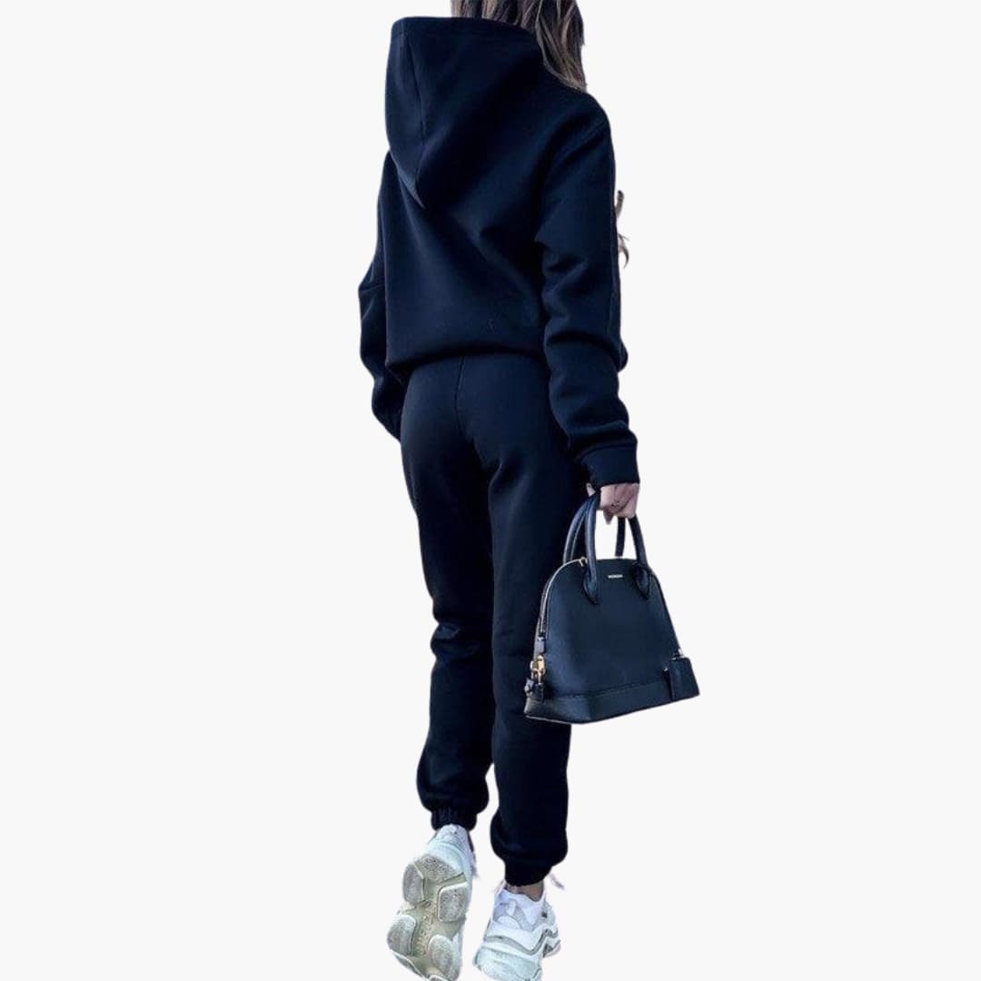 Damen Hoodie und Trainingsanzug Set mit Kordelzug und Kängurutasche