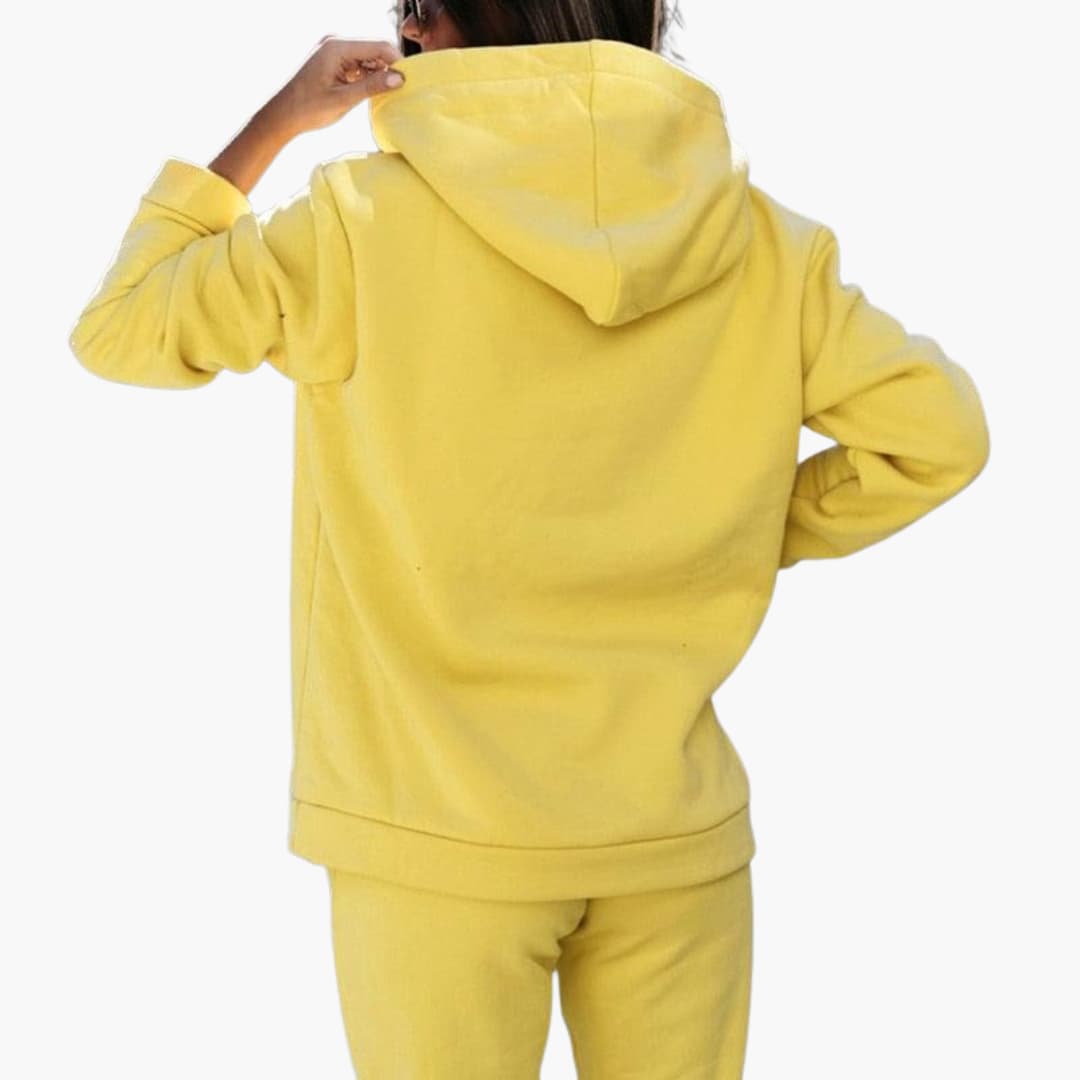 Damen Hoodie und Trainingsanzug Set mit Kordelzug und Kängurutasche