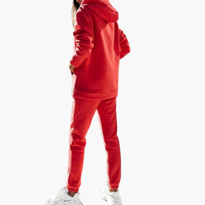 Damen Hoodie und Trainingsanzug Set mit Kordelzug und Kängurutasche