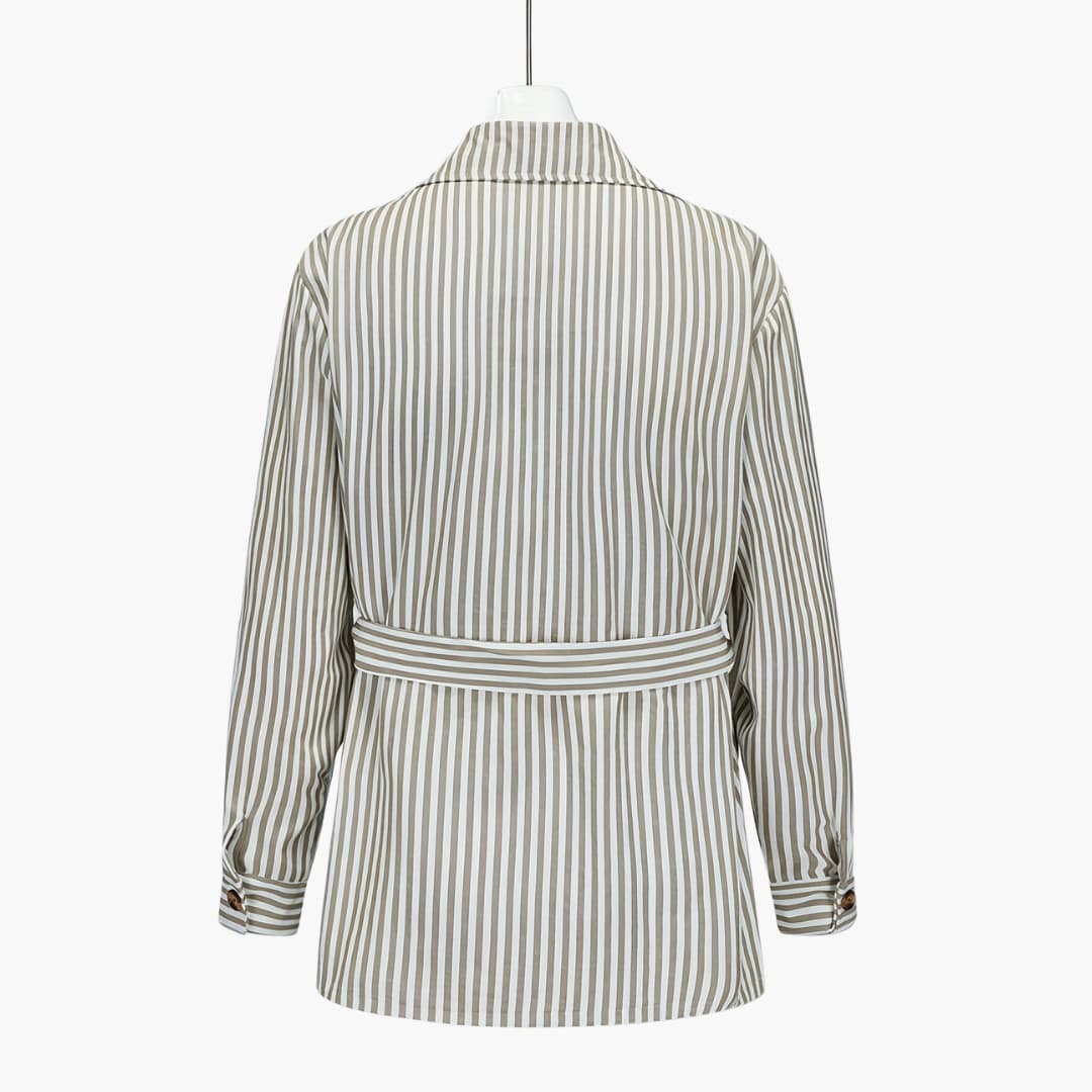 Gestreifte Herrenjacke mit Knopfverschluss und Fronttaschen