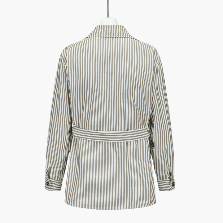 Gestreifte Herrenjacke mit Knopfverschluss und Fronttaschen