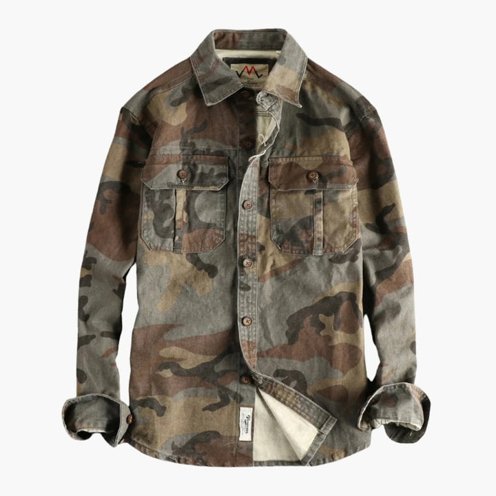 Herren Cargo Hemd mit Knopfleiste und Brusttaschen