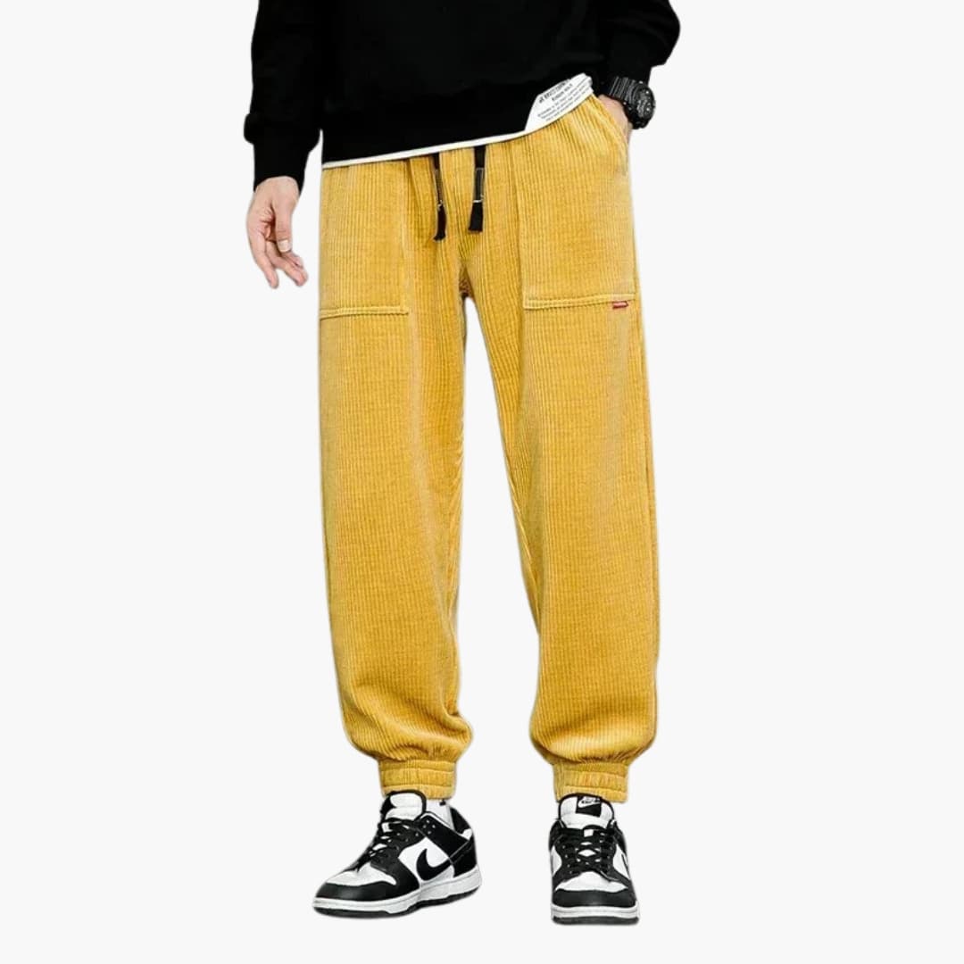 Herren Cord Jogginghose mit Kordelzug und Seitentaschen