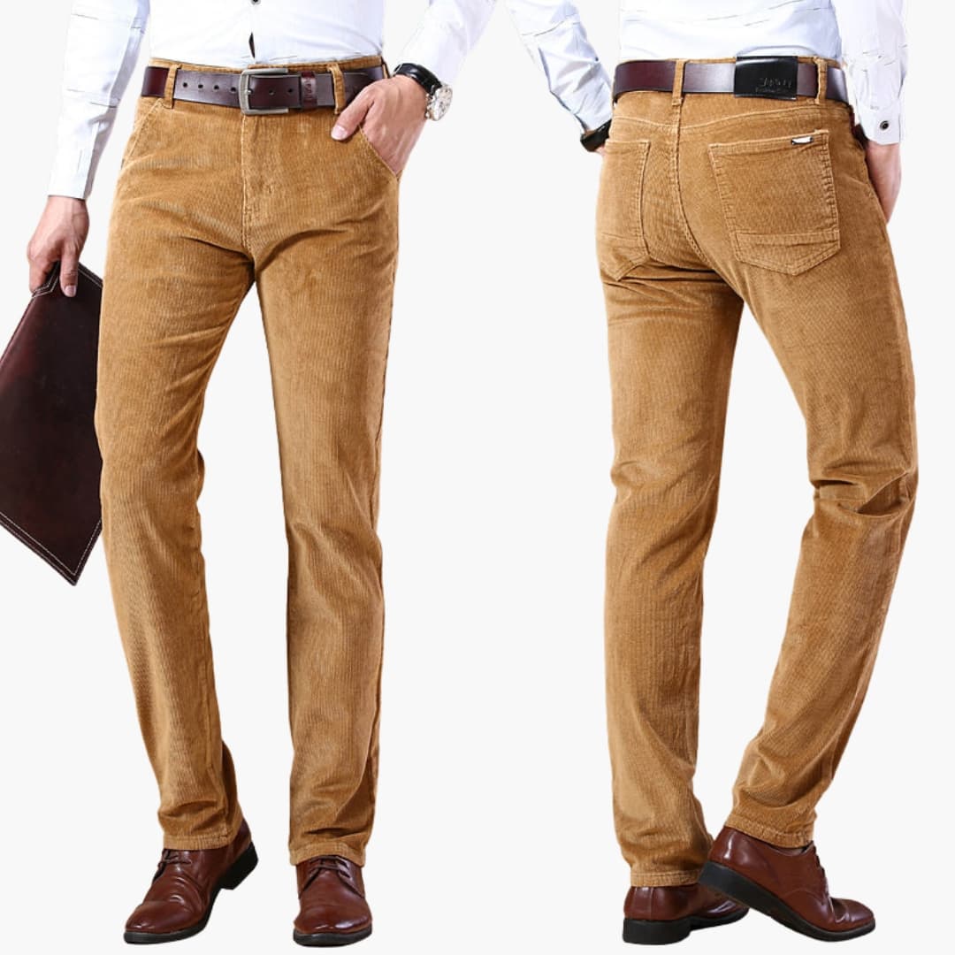 Herren Cordhose mit Bund und geraden Beinen