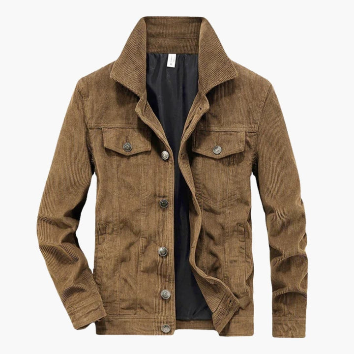 Herren Cordjacke mit Knopfverschluss und Brusttasche