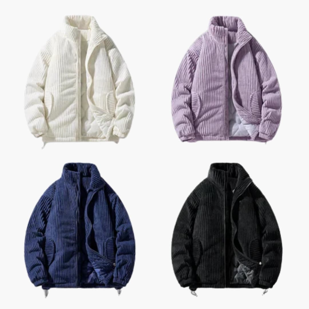 Herren Cordjacke mit Reißverschluss und Stehkragen