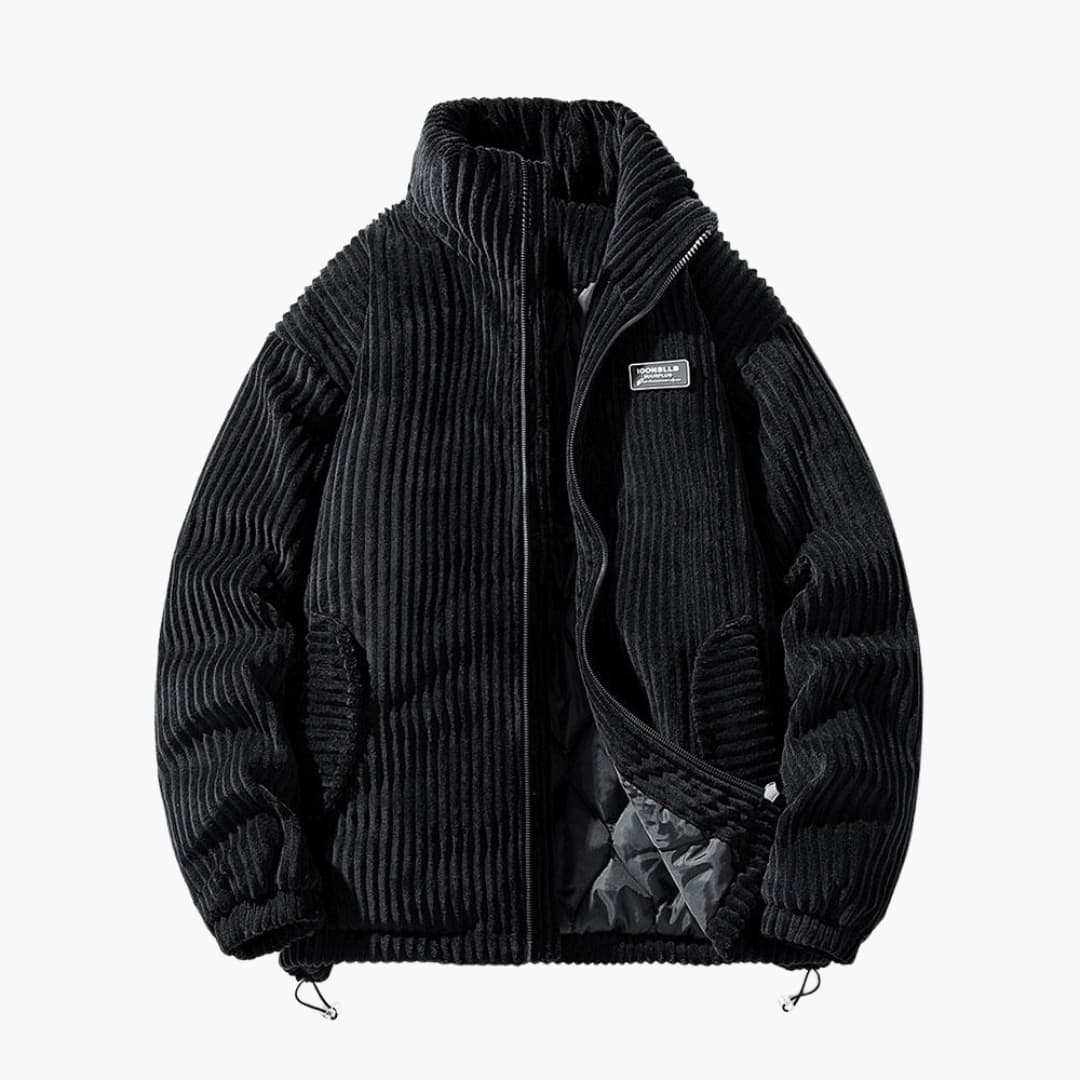 Herren Cordjacke mit Reißverschluss und Stehkragen