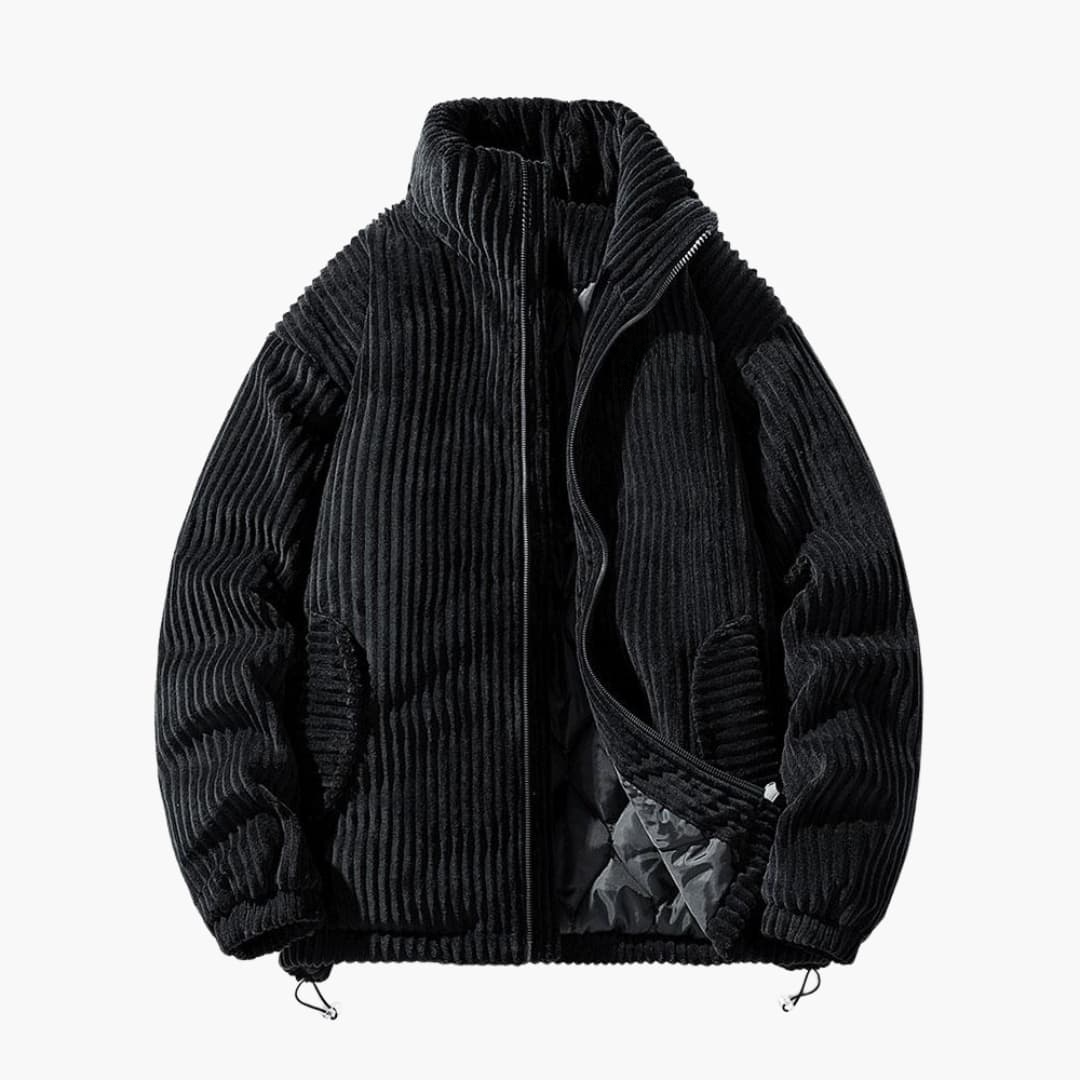 Herren Cordjacke mit Reißverschluss und Stehkragen