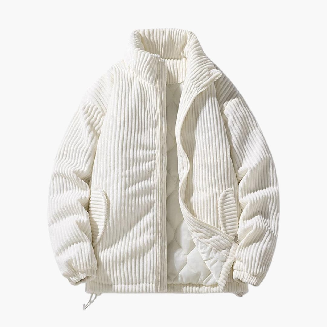 Herren Cordjacke mit Reißverschluss und Stehkragen