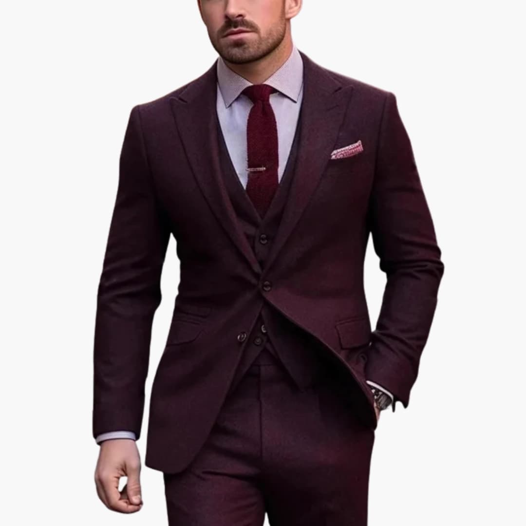 Herren Dreiteiliger Anzug mit Sakko Weste und Hose