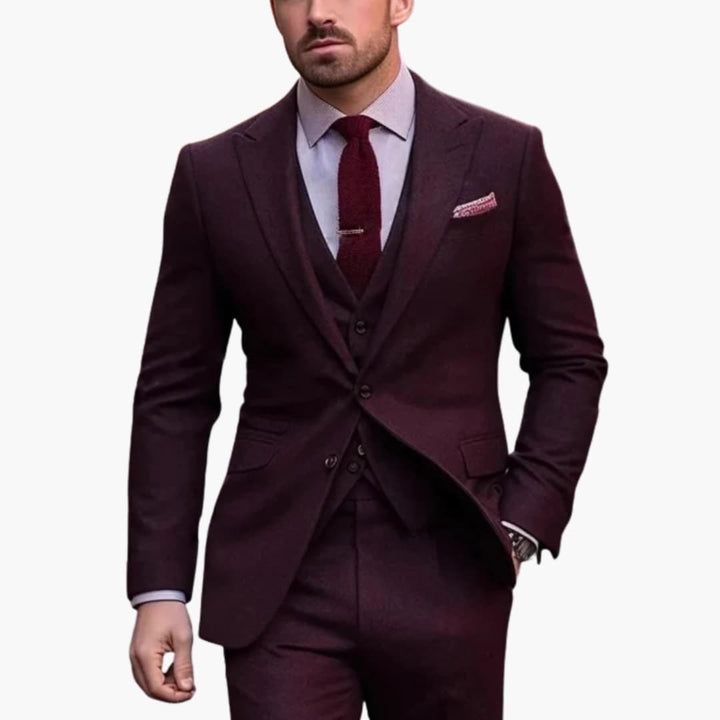 Herren Dreiteiliger Anzug mit Sakko Weste und Hose