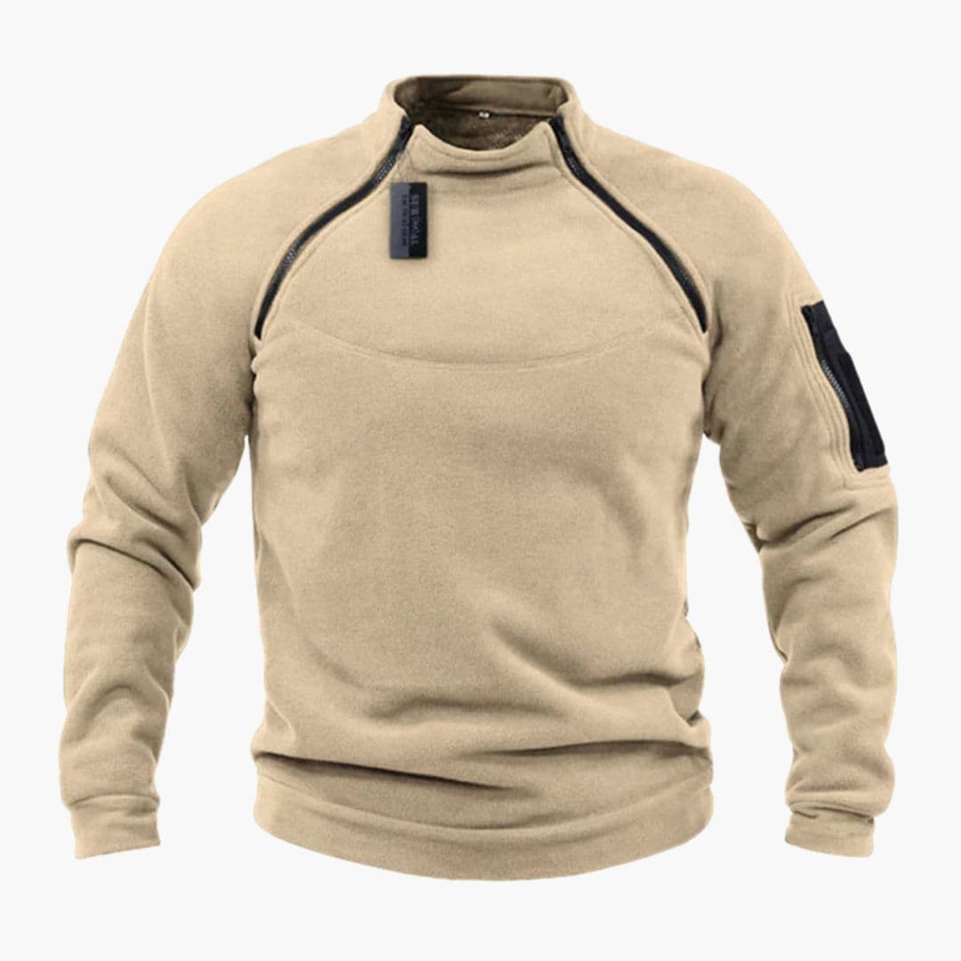 Herren Fleecepullover mit Reißverschlusskragen