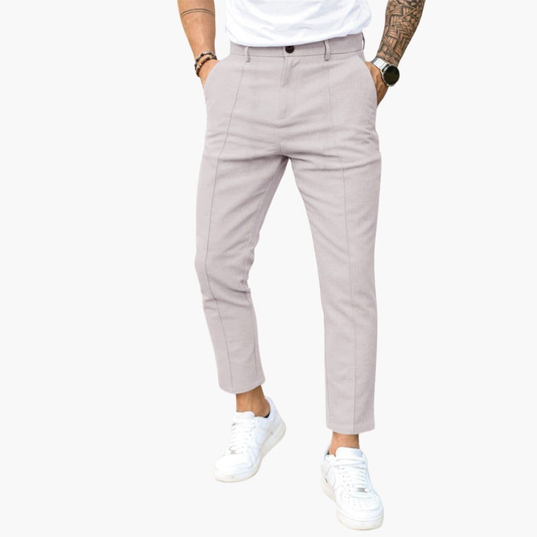 Herren Hose mit Gürtelschlaufen und geradem Bein