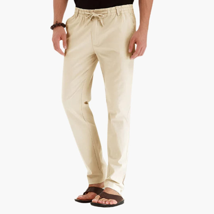 Herren Hose mit elastischem Bund und geradem Bein