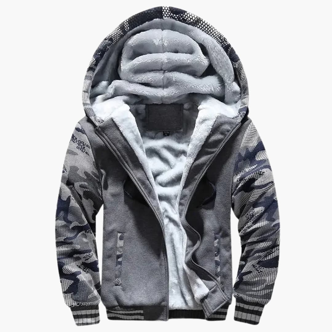 Herren Jacke mit Kapuze und Reißverschluss